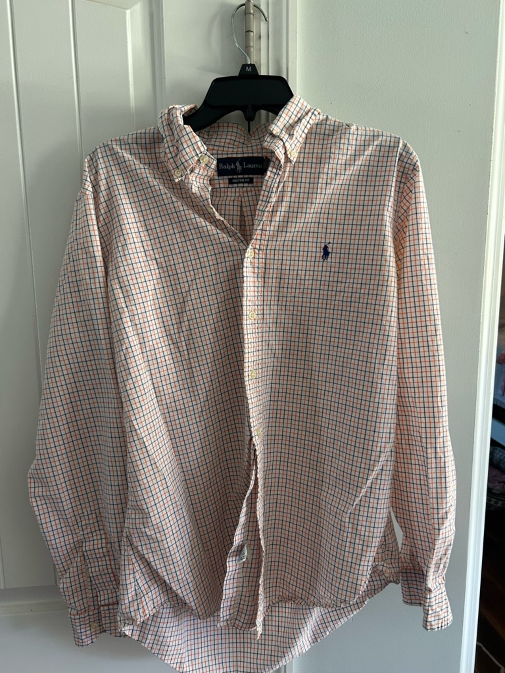 Ralph Lauren Men's Orange & Navy Button-Down Shirt